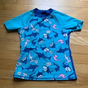 Girls Lands End rash-guard top